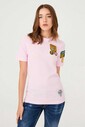 Armalı Bisiklet Yaka Kadın T-Shirt - Thumbnail