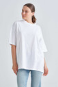 Balaenciaga Arkası Yazılı Kadın Oversize T-Shirt - Thumbnail