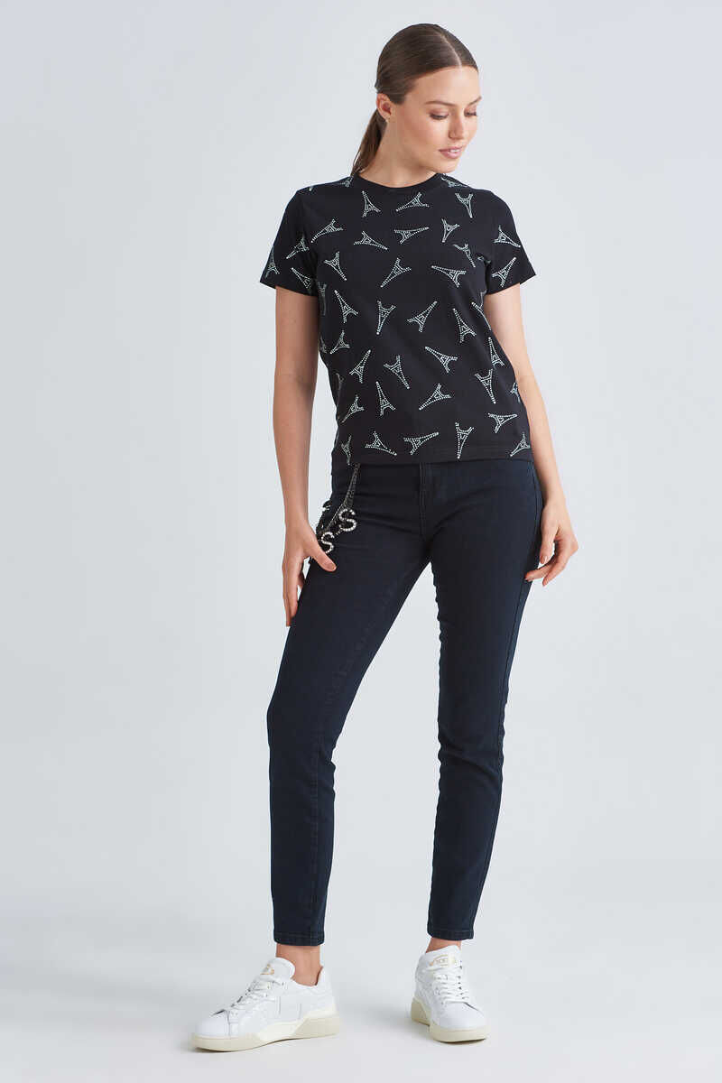 Balenciaga Eyfel Kulesi Desenli Kadın T-Shirt - 6