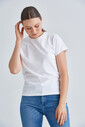 Balenciaga Kadın Bisiklet Yaka T-Shirt - Thumbnail