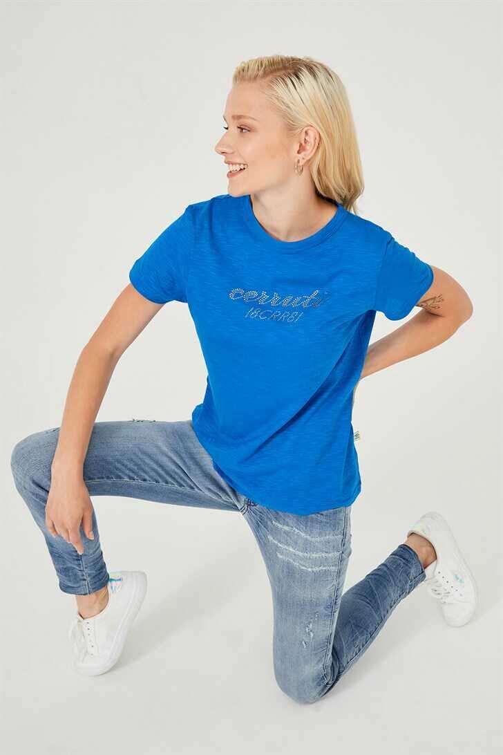 Bisiklet Yaka Kadın T-Shirt - 3