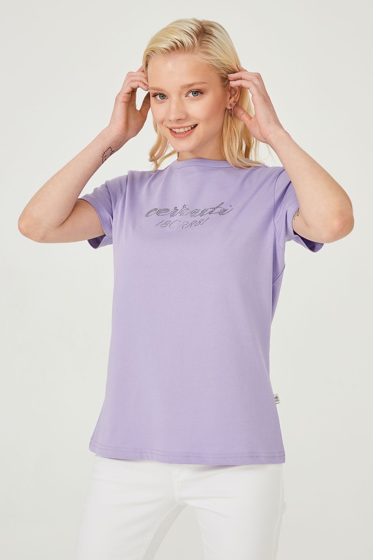 Bisiklet Yaka Kadın T-Shirt - 12
