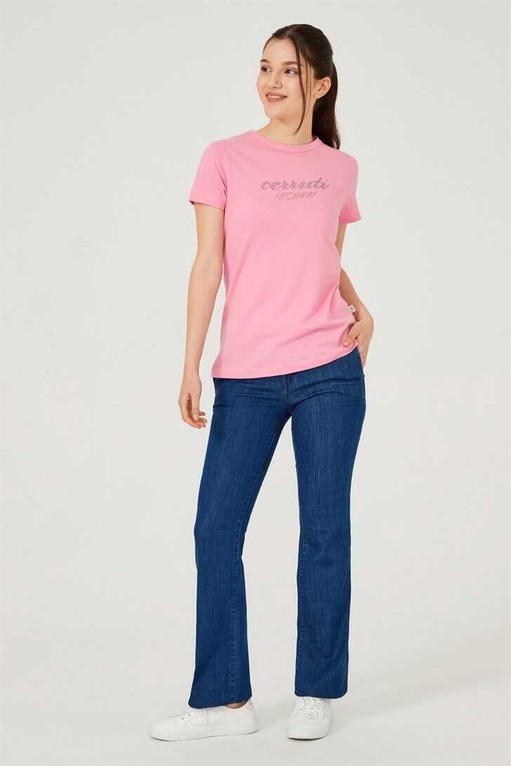 Bisiklet Yaka Kadın T-Shirt - 5