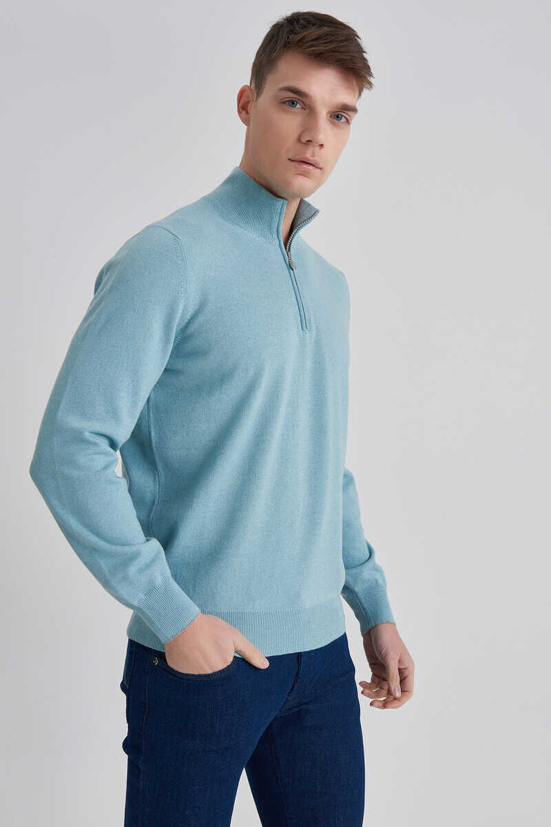 Brunello Cucinelli Erkek Fermuarlı Kaşmir Kazak - 3