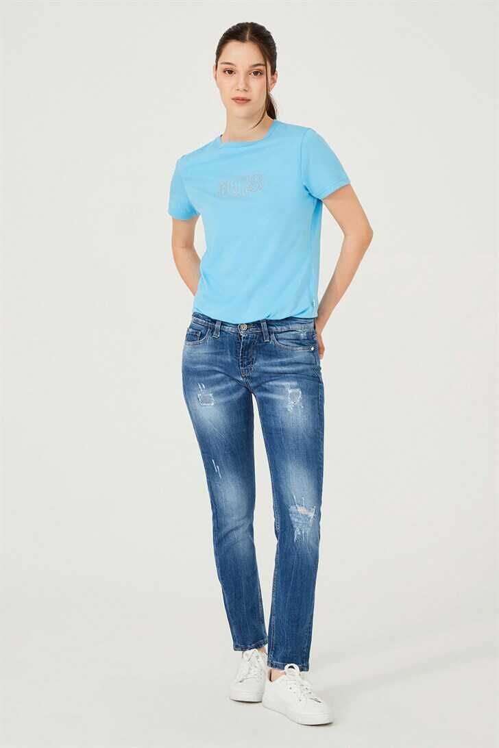 Dar Paça Normal Bel Kadın Jeans - 1