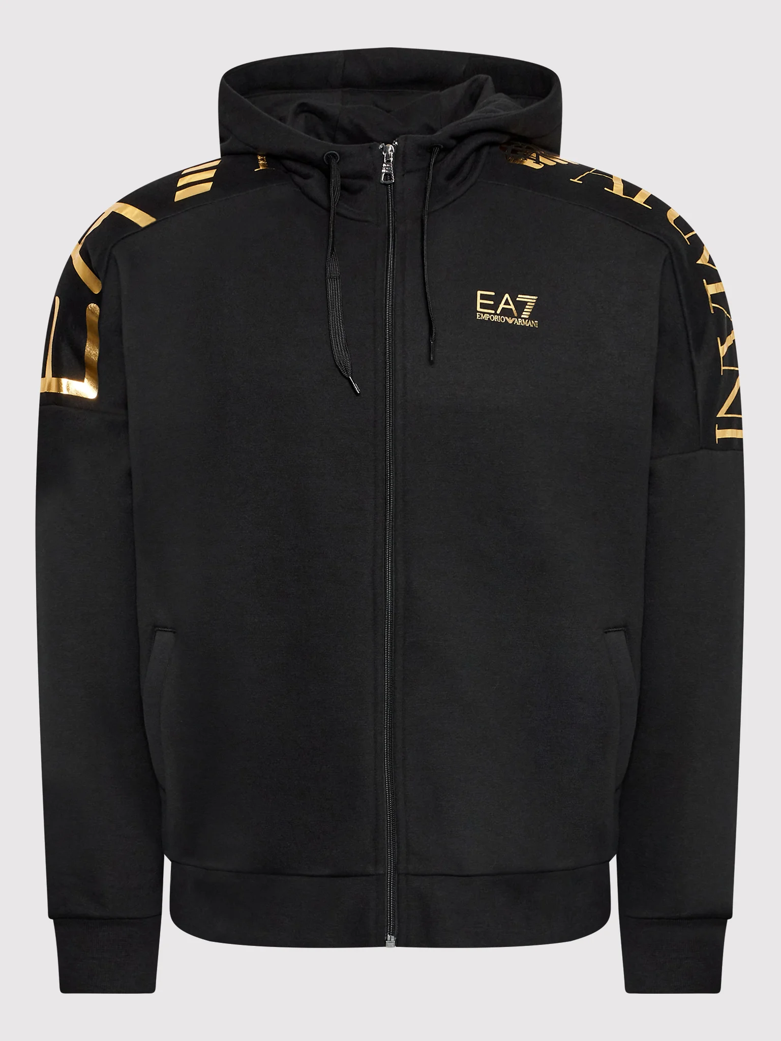 EA7 Erkek Fermuarlı Kapşonlu Sweatshirt - Thumbnail