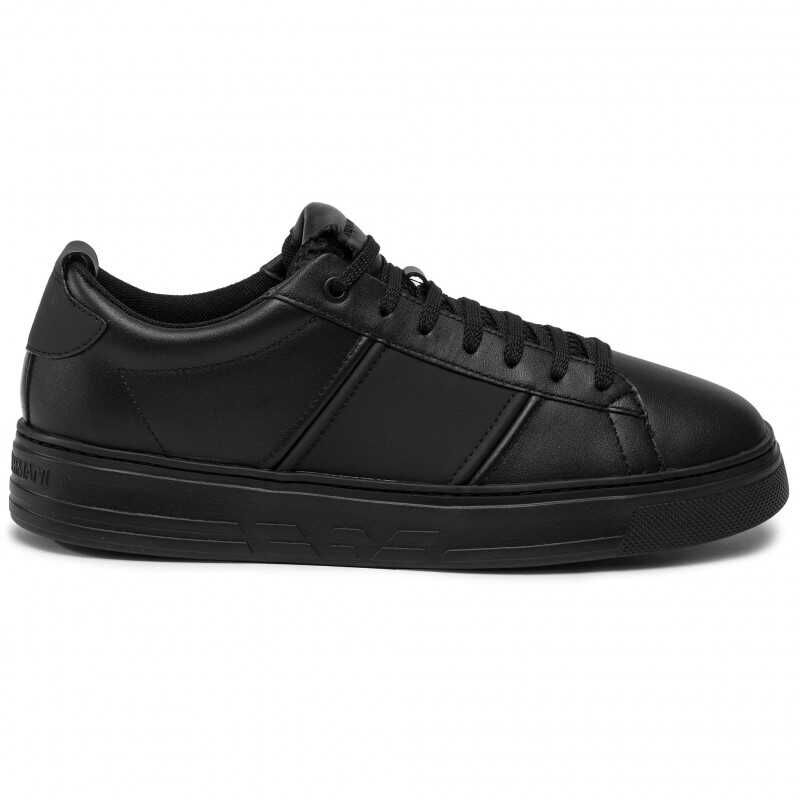 Emporio Armani Bağcıklı Deri Sneaker - 2