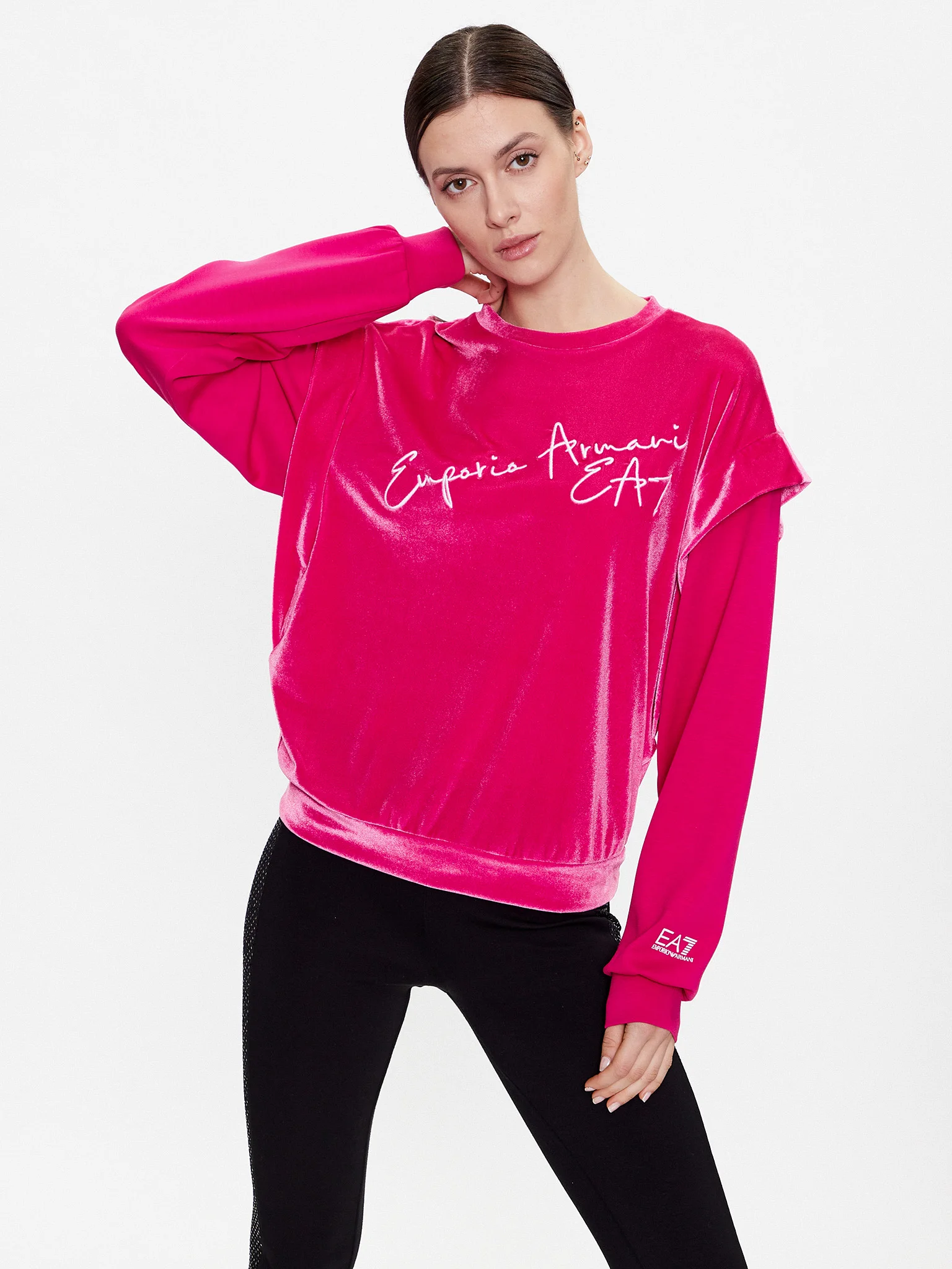 Emporio Armani Kadın Kadife Sweatshirt - Thumbnail