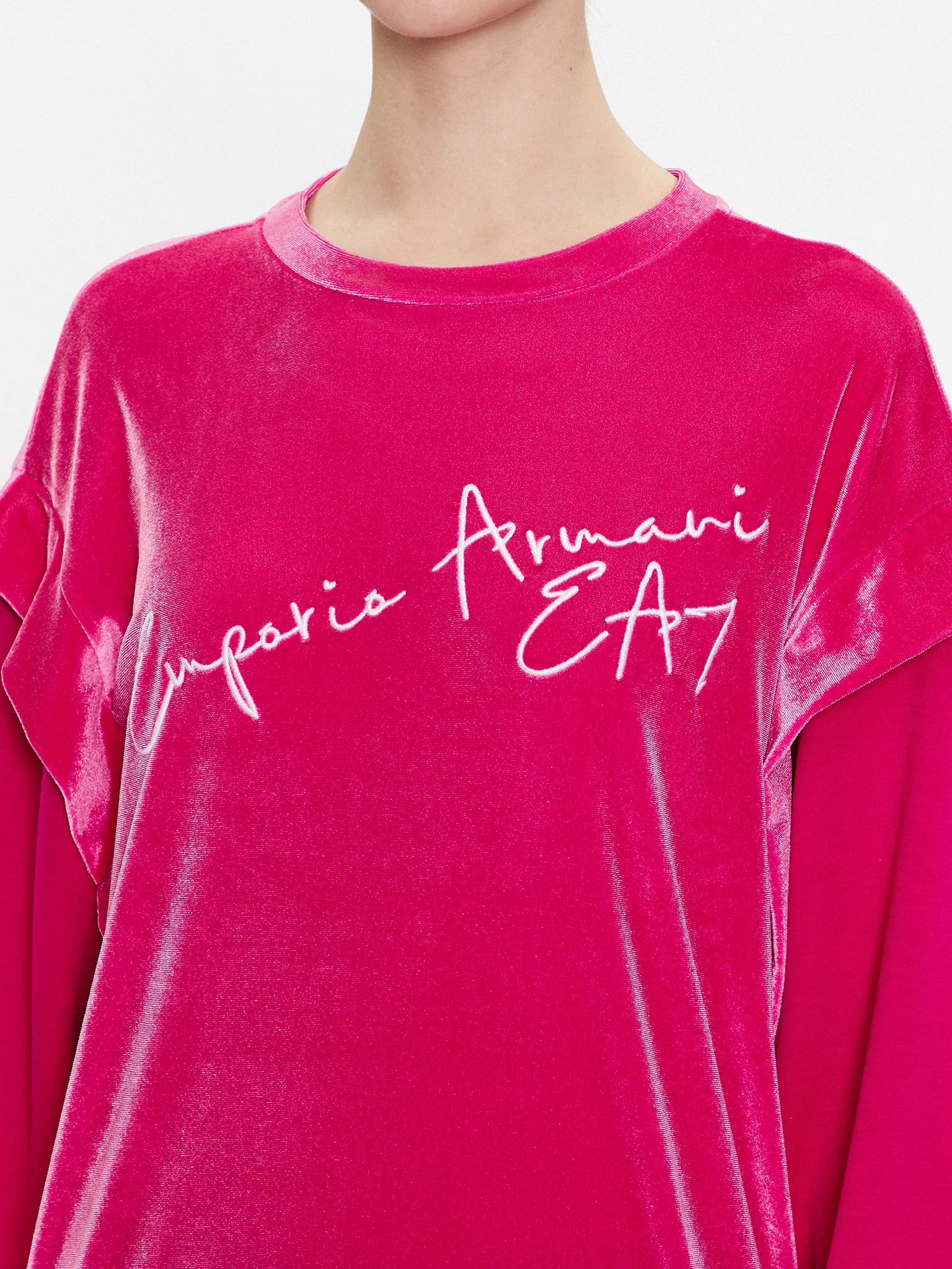 Emporio Armani Kadın Kadife Sweatshirt - Thumbnail