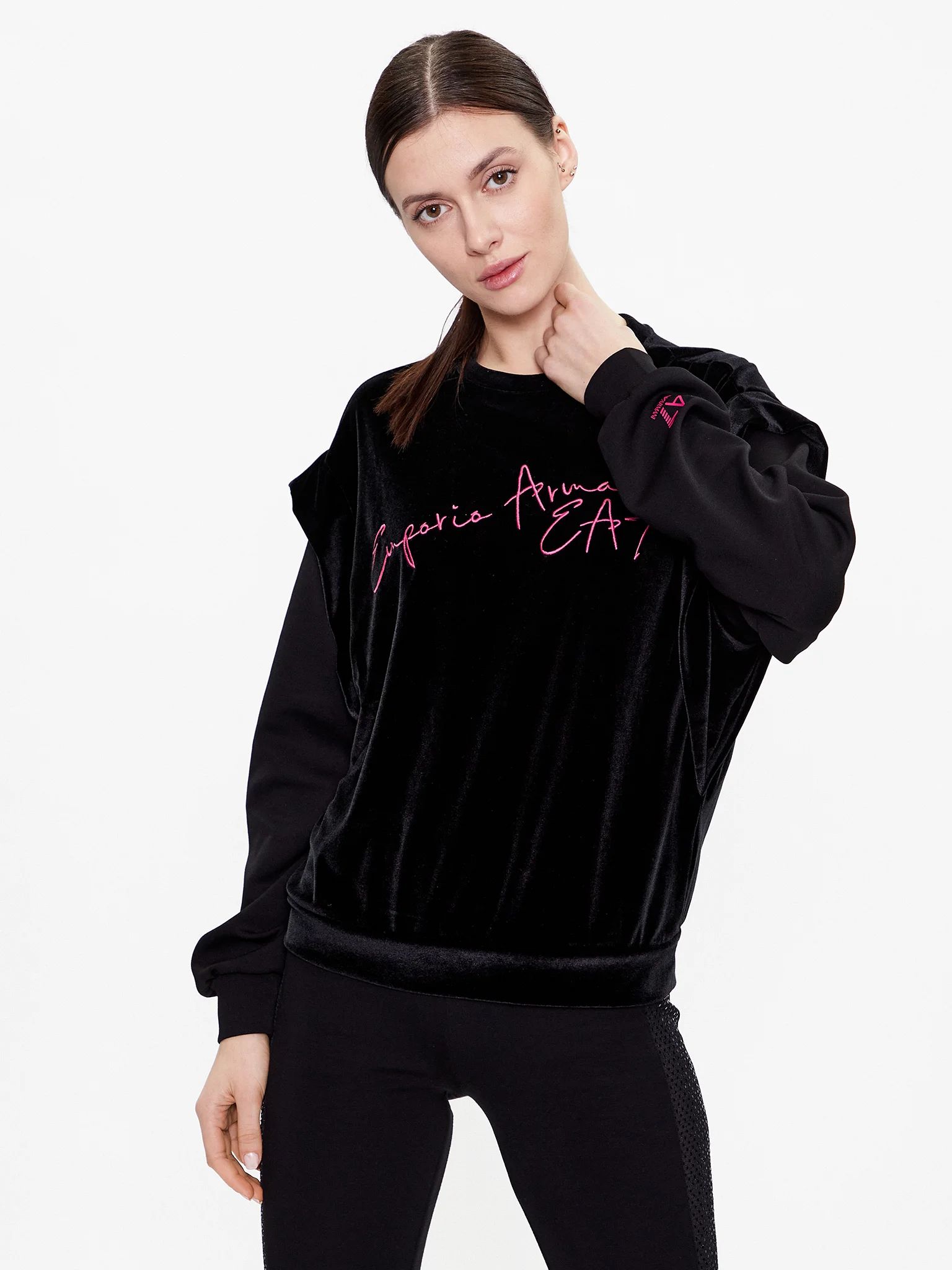 Emporio Armani Kadın Kadife Sweatshirt - Thumbnail