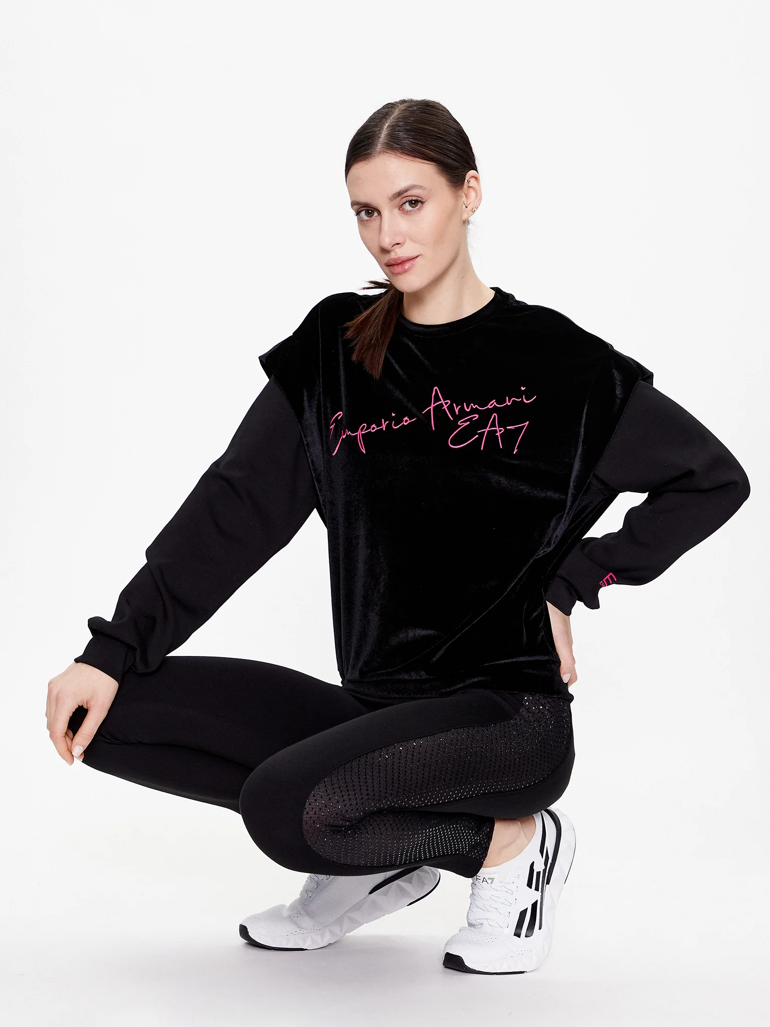 Emporio Armani Kadın Kadife Sweatshirt - Thumbnail