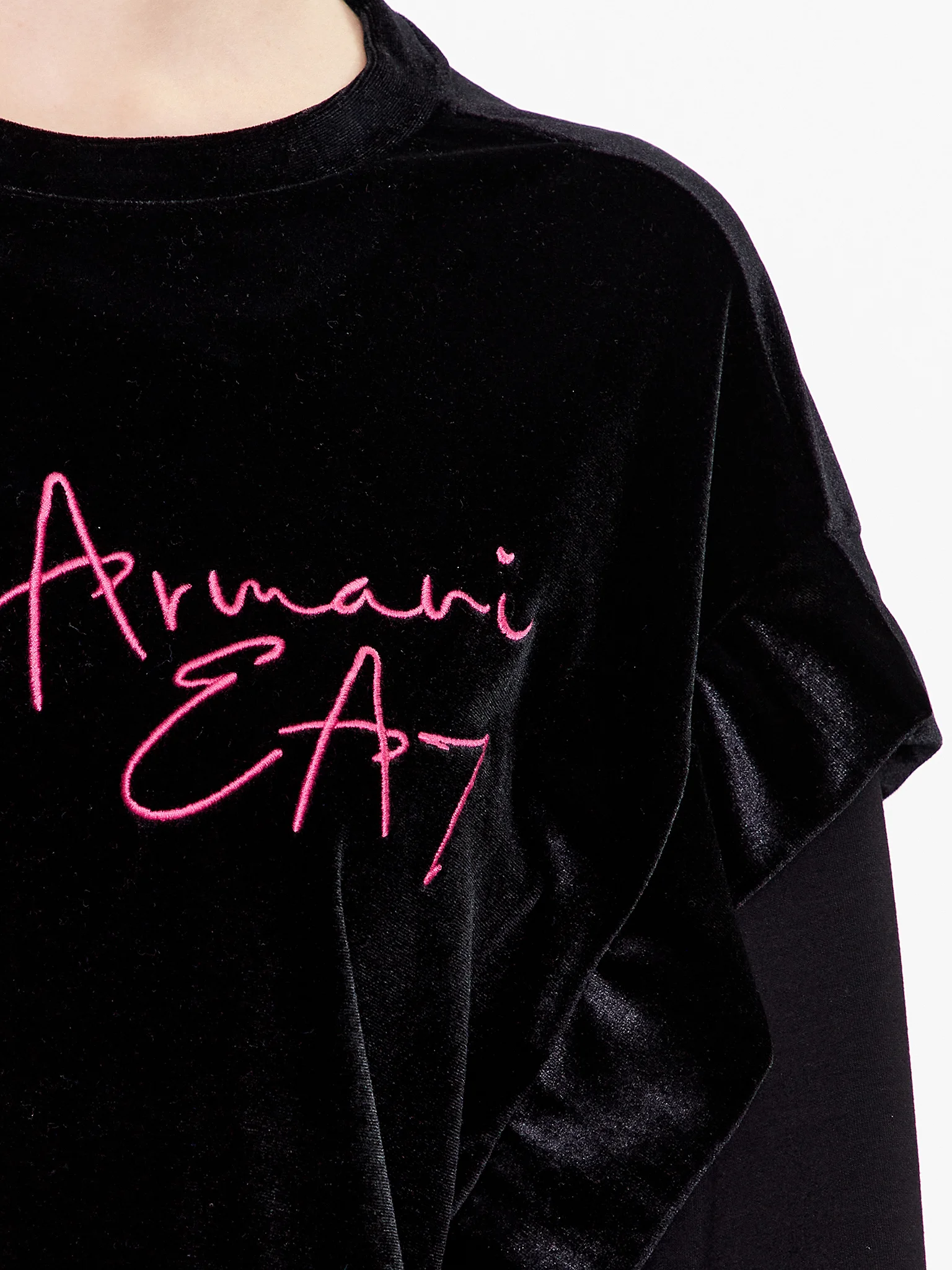 Emporio Armani Kadın Kadife Sweatshirt - Thumbnail