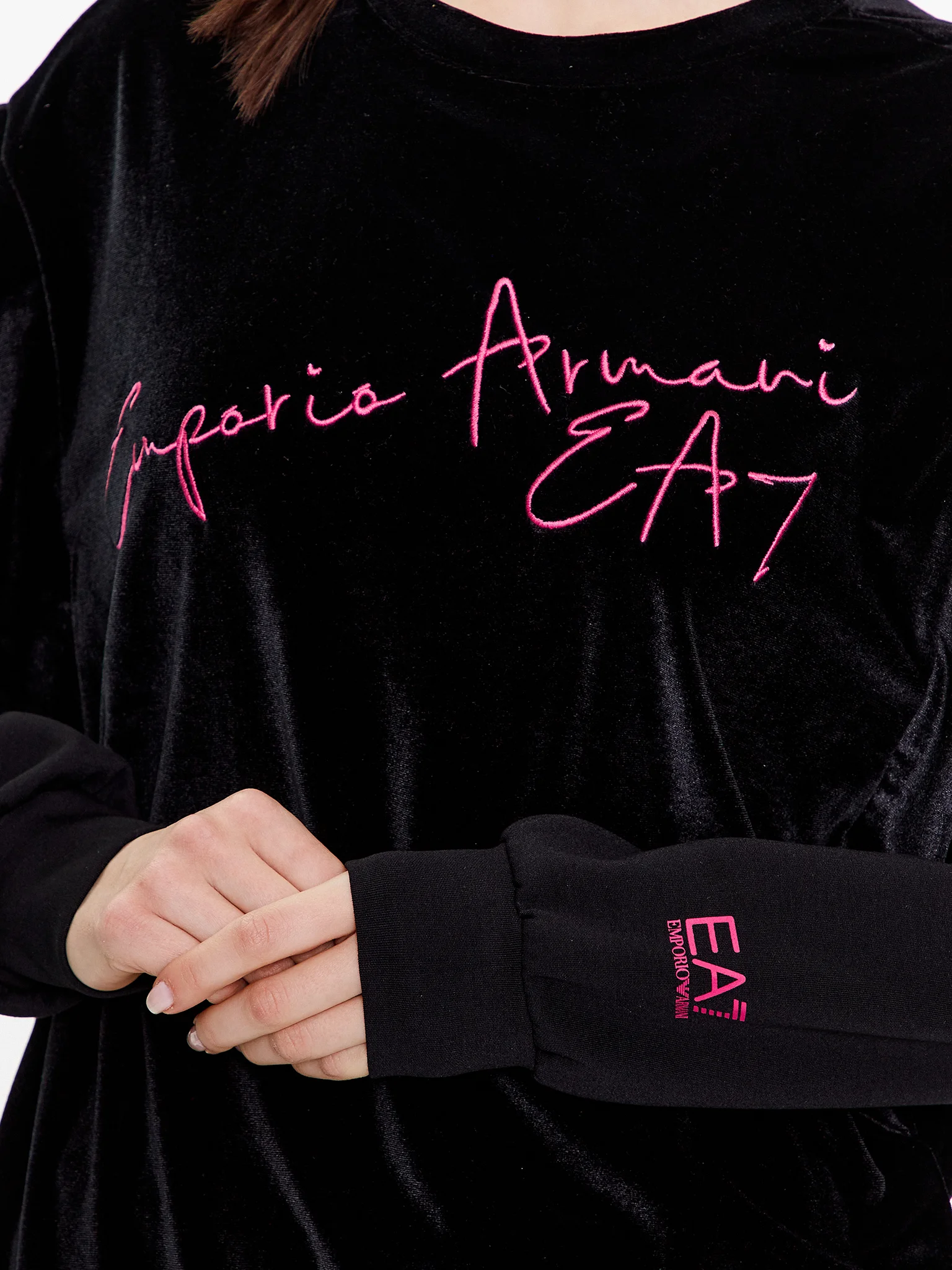 Emporio Armani Kadın Kadife Sweatshirt - Thumbnail