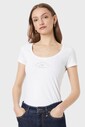 Emporio Armani Kadın Logolu Bisiklet Yaka T-Shirt - Thumbnail