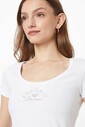 Emporio Armani Kadın Logolu Bisiklet Yaka T-Shirt - Thumbnail