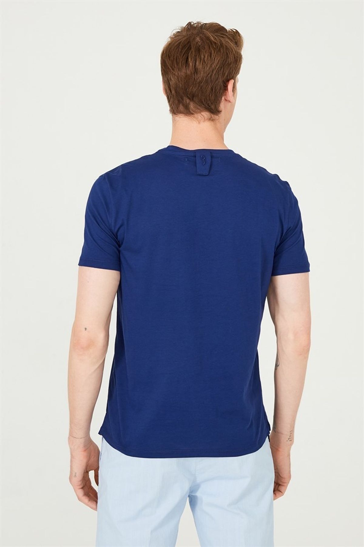 Erkek Bisiklet Yaka Kısa Kollu T-Shirt - 8