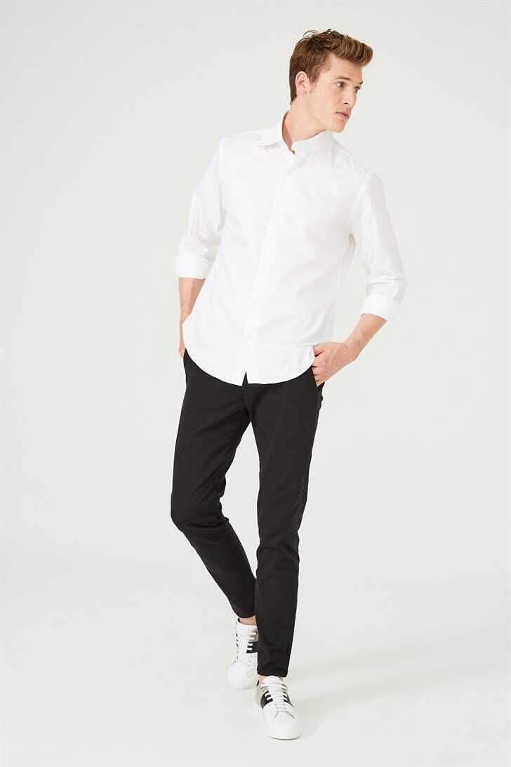 Erkek Slim Fit Uzun Kollu Gömlek - 5