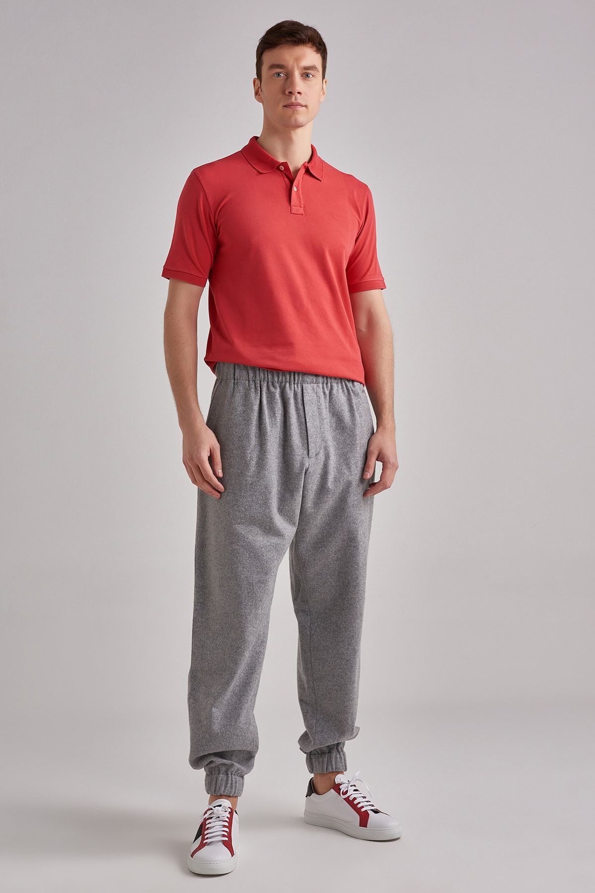 Ermenegildo Zegna Beli Lastikli Erkek Pantolon - 5