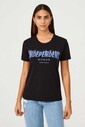 Frankie Morello Bisiklet Yaka Kadın T-Shirt - Thumbnail