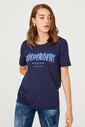 Frankie Morello Bisiklet Yaka Kadın T-Shirt - Thumbnail