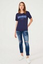 Frankie Morello Bisiklet Yaka Kadın T-Shirt - Thumbnail