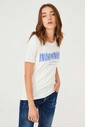 Frankie Morello Bisiklet Yaka Kadın T-Shirt - Thumbnail