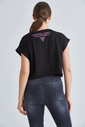 Guess JLO Baskılı Kadın Crop T-Shirt - Thumbnail