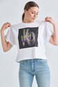 Guess Kadın Baskılı Crop T-Shirt - Thumbnail