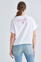 Guess Kadın Baskılı Crop T-Shirt - Thumbnail