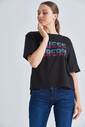 Guess Logolu Taşlı Kadın T-Shirt - Thumbnail