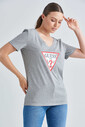 Guess Logolu V Yaka Kadın T-Shirt - Thumbnail