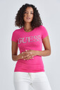 Guess Taşlı Logolu Bisiklet Yaka Kadın T-Shirt - Thumbnail