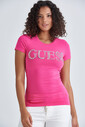 Guess Taşlı Logolu Bisiklet Yaka Kadın T-Shirt - Thumbnail