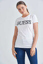Guess Taşlı Logolu Bisiklet Yaka Kadın T-Shirt - Thumbnail