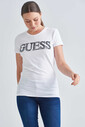 Guess Taşlı Logolu Bisiklet Yaka Kadın T-Shirt - Thumbnail