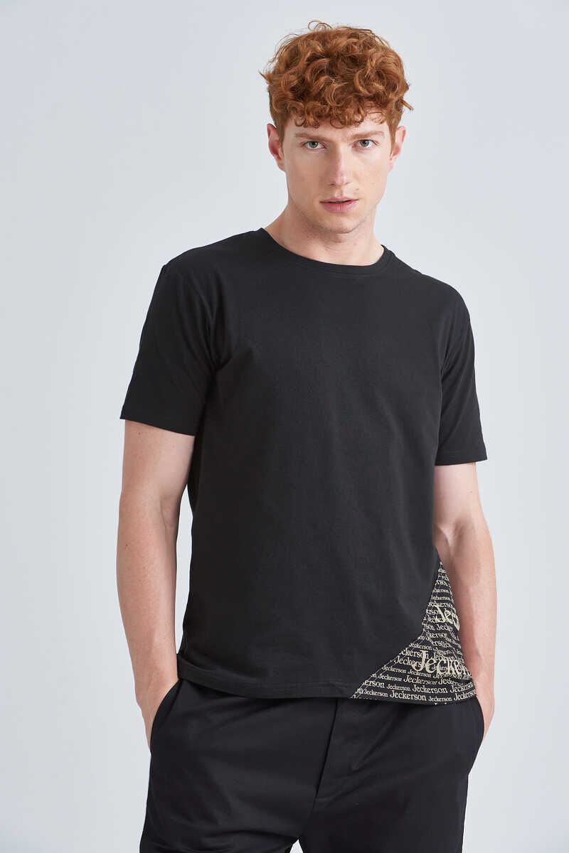 Jeckerson Erkek Bisiklet Yaka Kısa Kollu T-Shirt - 1