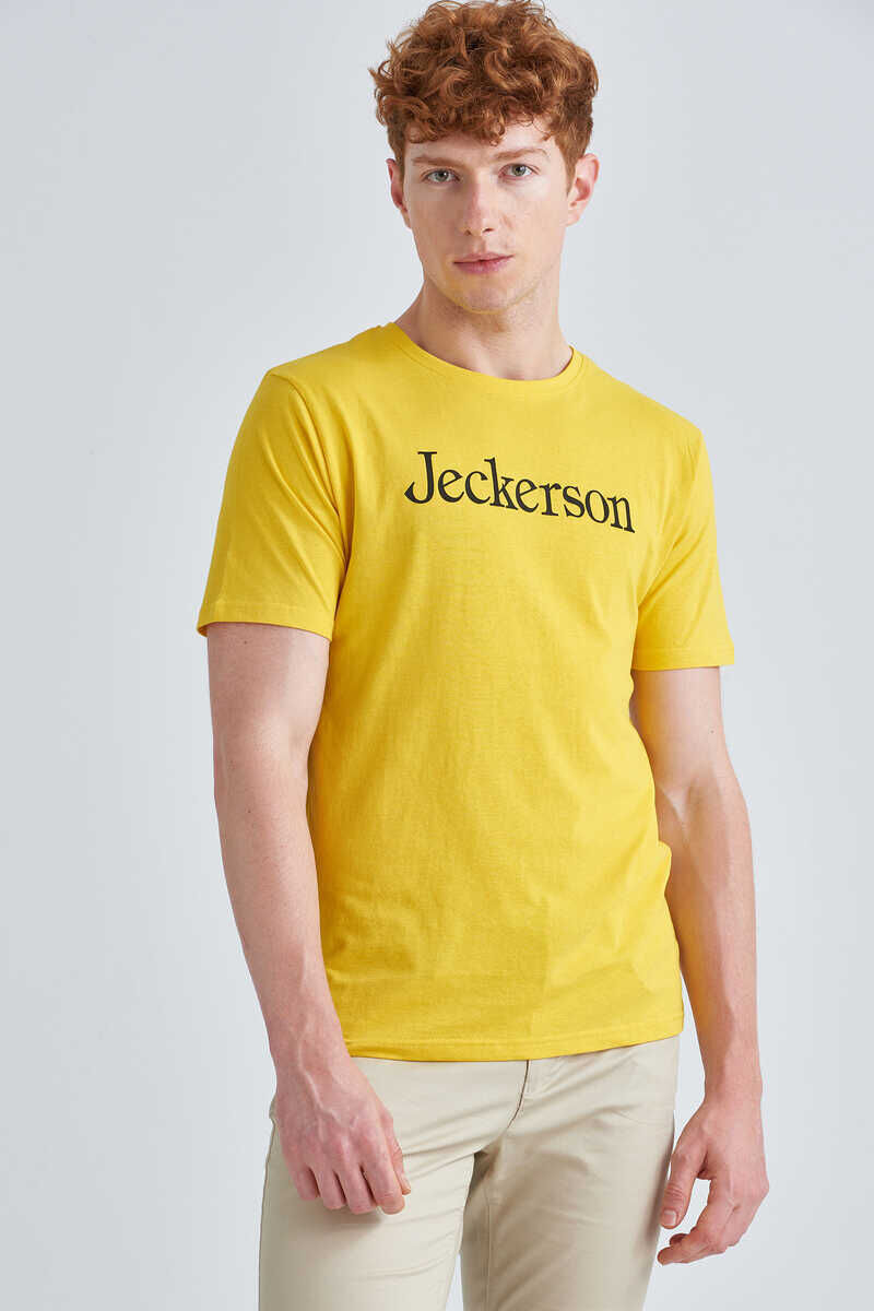Jeckerson Erkek Yazılı Bisiklet Yaka T-Shirt - 1