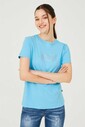 Kadın Bisiklet Yaka T-Shirt - Thumbnail
