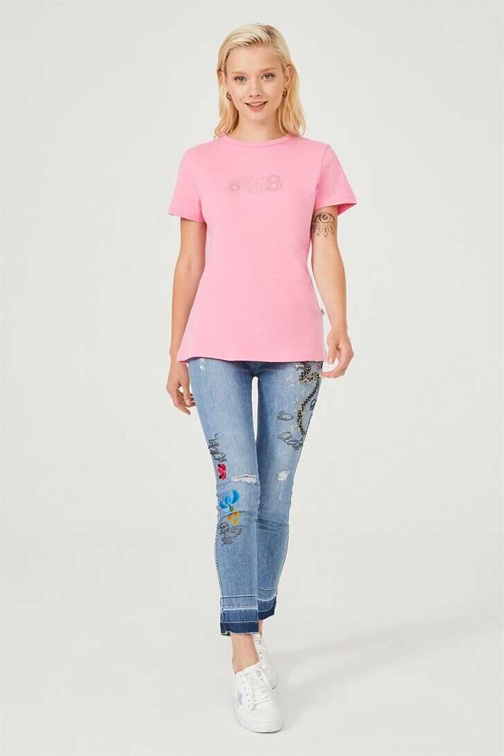 Kadın Bisiklet Yaka T-Shirt - 5