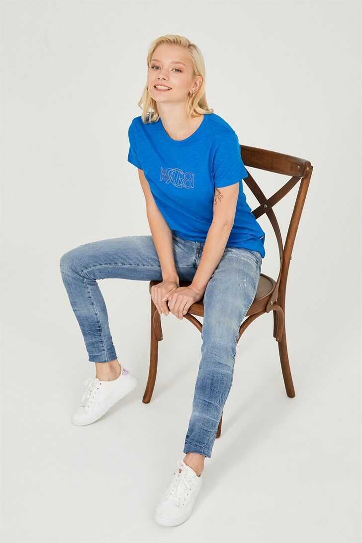 Kadın Bisiklet Yaka T-Shirt - 3