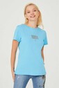 Kadın Bisklet Yaka T-Shirt - Thumbnail