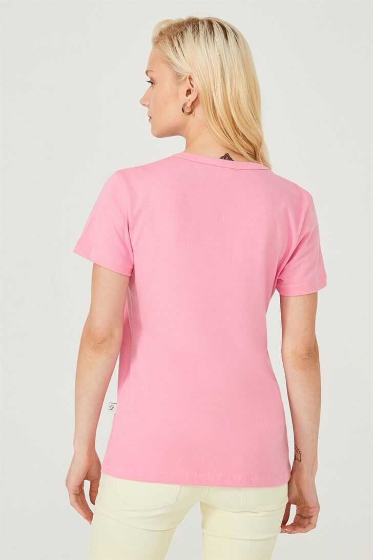 Kadın Bisklet Yaka T-Shirt - 7
