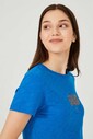 Kadın Bisklet Yaka T-Shirt - Thumbnail