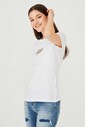 Kadın Bisklet Yaka T-Shirt - Thumbnail