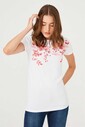 Kadın Çiçekli T-Shirt - Thumbnail
