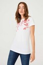 Kadın Çiçekli T-Shirt - Thumbnail