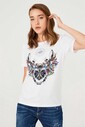 Kadın Etnik Desenli T-Shirt - Thumbnail