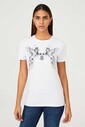 Kadın Kuş Figürlü T-Shirt - Thumbnail