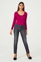 Leopar Desenli Kadın Jeans - Thumbnail