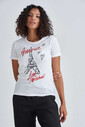 Lıove Moschino Kadın Yazılı T-Shirt - Thumbnail